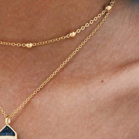 **NOVALIE* Gold x Purple Multilayered Fashion Necklace - Picture 2 of 2